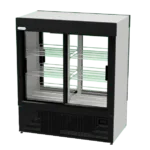 SD-1140-FLC-3c | Securadeal Dual door Glass display Refrigerated Merchandiser with Metal Wire Shelves and Black Frame commercial Display Cooler