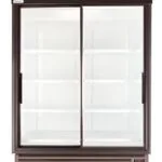 SD1360-Frontpsd | Securadeal Double door Glass display Refrigerator with Empty Shelves and a Vented Base Underneath