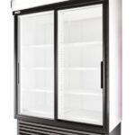 SD1360-Rightpsd-600x848 | Securadeal Double door Glass front Display Cooler with Adjustable Shelves and Bottom Vent for Refrigerated Merchandise in a Store