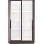 SD890-Frontpsd | Securadeal Double door Glass front Commercial Refrigerator with Empty Shelves and Bottom Vented Base at the Bottom Start of Display Case
