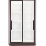 SD890-Frontpsd | Securadeal Double door Glass front Commercial Refrigerator with Empty Shelves and Bottom Vented Base at the Bottom Start of Display Case