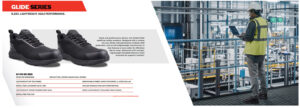 Screenshot 2026-05-06 084019 | Securadeal Glide Series Promotional Banner Showing Black Safety Shoes and a Factory Worker in a Yellow Safety Vest Using a Tablet on a Metal Walkway Area