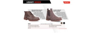 Screenshot 2026-05-06 084019 | Securadeal Advertisement for Wright Legacy Series boots showing two brown ankle boots with rugged soles and feature text panels above and below. "Soft Toe" label appears in top-right.