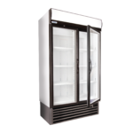 Staycold_Products-14 | Securadeal Commercial Glass door Display Refrigerator with Two Doors and White Interior Shelves Labeled Staycold on the Top Edge