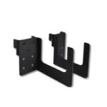 Untitled-1 | Securadeal Black Metal Mounting Bracket with Perforated Plates and Curved Arms Likely for Securing Equipment