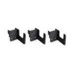 Untitled-1 | Securadeal Three Black Metal Shelf Brackets with Mounting Plates Placed in a Row for Display