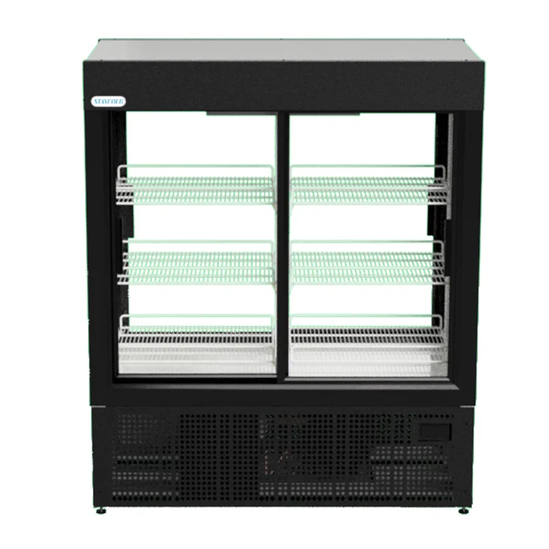 Untitled-1 | Securadeal Double door Glass front Refrigerated Display Case with Multiple Wire Shelves for Chilled Items in a Store