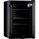 Untitled-1 | Securadeal Black Mini Wine Cooler with Open Door and Three Wire Shelves Inside