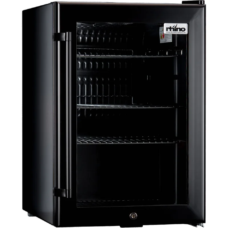 Untitled-1 | Securadeal Black Mini Wine Cooler with Open Door and Three Wire Shelves Inside