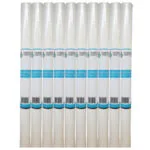 1 | Securadeal Row of White Rubber Coating Membrane Rolls Standing Upright with Blue Labels Lined Up Side by Side