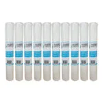 2 | Securadeal Row of White Rubber Coating Membrane Rolls with Blue Labels Lined Up in a Row 80mm X 10m Each