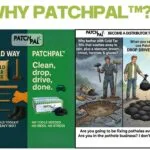 22a2f712-26ec-4d1f-941c-7d034d20deab | Securadeal Advertisement Comparing old Way Pothole Repair to Patchpal Left Panel Shows Tools and Bag of Cold Tar Mix with Text patchpal Clean Drop Drive Done Right Panel is a Comic About Fixing Potholes with drop Drive and Go and a Man with a Bag of Tar Car and Puddles Caption Asks if Youll Fix Potholes Daily