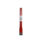 3 | Securadeal Red painted Flat Chisel Standing Upright with a Gray Steel Blade Against a White Background