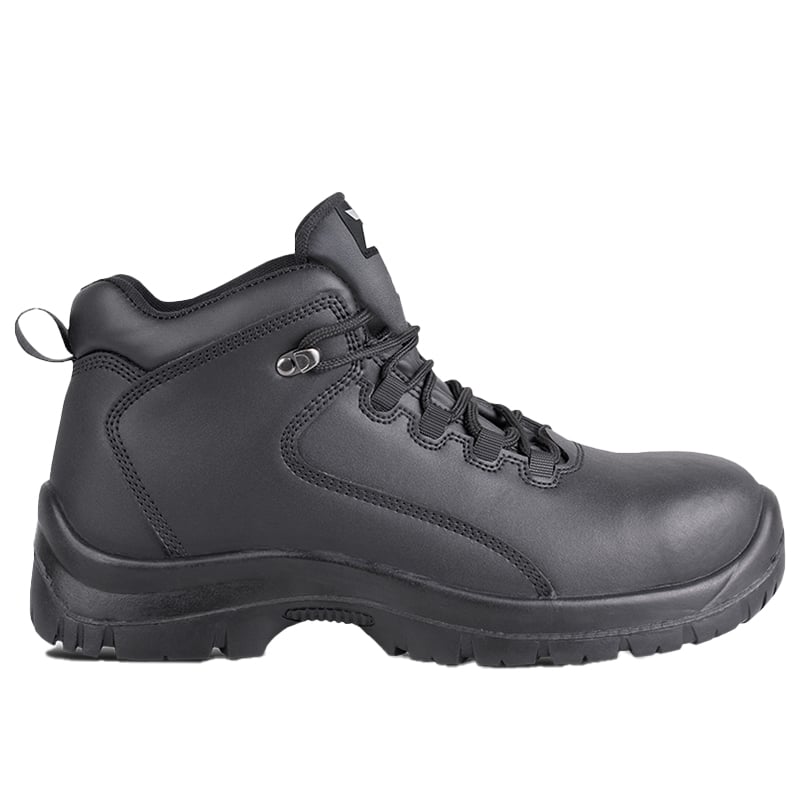 4 | Securadeal Black Rugged Hiking Boot with a Thick Tread Sole Lace up Front and Pull Tab at the Heel for Easy Wearing