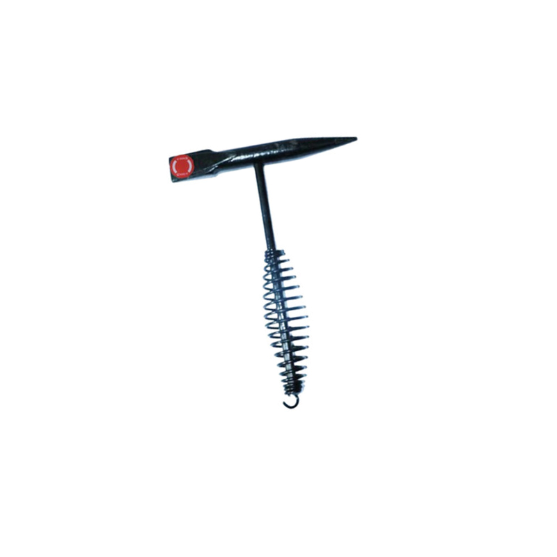 4 | Securadeal a Tool with a Long Sharp Blade Mounted on a Vertical Handle Connected to a Coiled Spring and a Small Hook at the End Designed for Manual Piercing or Puncturing Tasks