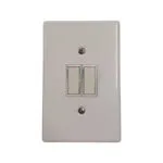 White Wall Plate with Two Vertical Toggle Switches double Light Switch
