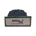 A10992 | Securadeal Dark Circular Patches of Patchpal Cold Patch Pothole Repair Solution Atop a Green Striped Box Labeled Patchpal