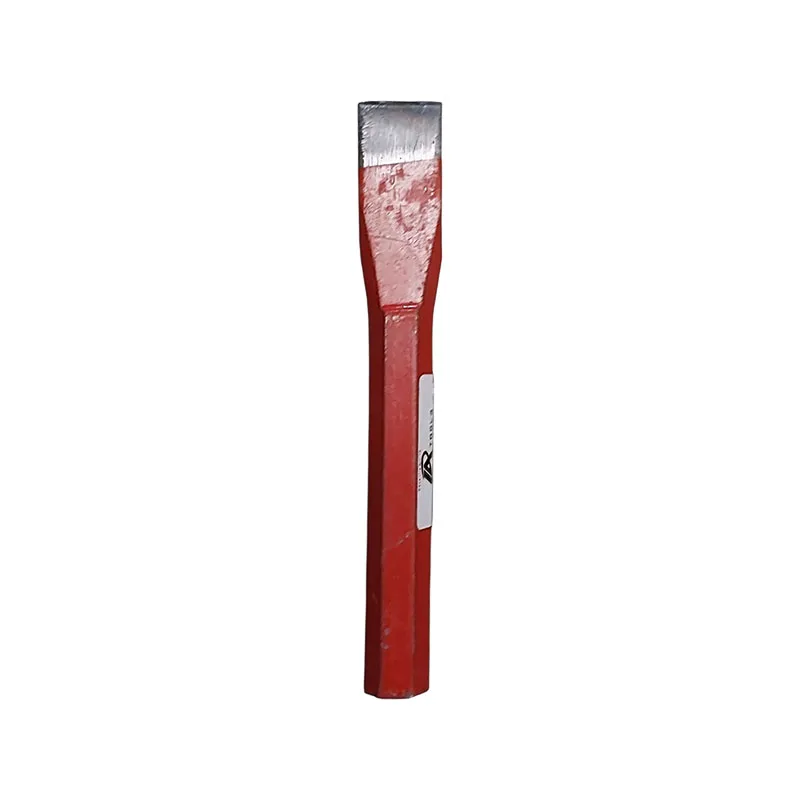 CH0067 | Securadeal Red handled Flat Putty Knife with Wide Metal Blade Shown Upright Against a White Background