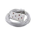 E10923 - 1 | Securadeal White Power Strip with Two Outlets Wrapped in a Long Cord and a Two prong Plug