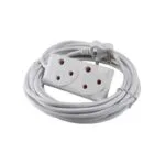 E10923 - 1 | Securadeal White Power Strip with Two Outlets Wrapped in a Long Cord and a Two prong Plug
