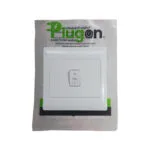 E11064 | Securadeal White Wall Switch in a Square Plate Mounted on Product Packaging with a 60a Label on the Switch
