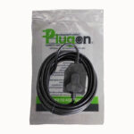E11195 | Securadeal Coiled Black Power Cable with a Plug in Adapter Resting on Packaging Labeled power to Keep Going