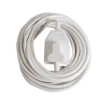 E11197 | Securadeal White Extension Cord Coiled with an Inline Onoff Switch in the Center for Controlling Power