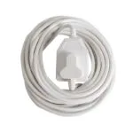 E11197 | Securadeal White Extension Cord Coiled with an Inline Onoff Switch in the Center for Controlling Power