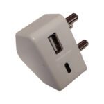 E11283 - 1 1 | Securadeal White Usb Wall Charger with Two Round European Plugs Featuring a Usb a Port and a Usb c Port for Charging Devices