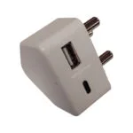 E11283 - 1 1 | Securadeal White Usb Wall Charger with Two Round European Plugs Featuring a Usb a Port and a Usb c Port for Charging Devices