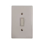E11325 - 1 | Securadeal White Single gang Wall Light Switch on a Glossy Rectangular Plate