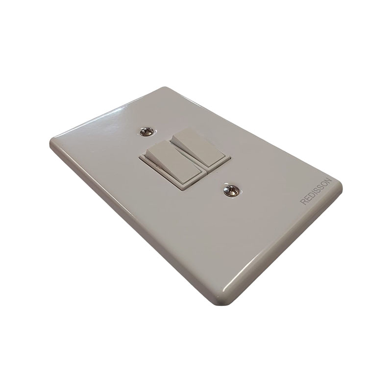 E11326 - 2 | Securadeal White Dual Rocker Switch Plate with Two Small Toggles and Two Screw Holes wall mounted Light Switch