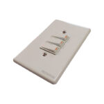 E11327 - 2 | Securadeal White Rectangular Wall Plate with Four Small Toggle Switches for Controlling Lights or Outlets