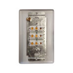 E11327 - 3 | Securadeal Three row White Screw terminal Block Mounted on a Metal Plate for Electrical Wiring