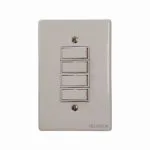 White Wall Plate with Four Vertical Rocker Switches four gang Light Switch
