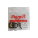 Small Black Padlock with Two Keys in a Clear Plastic Bag Branded Rigger one Brand Every Solution