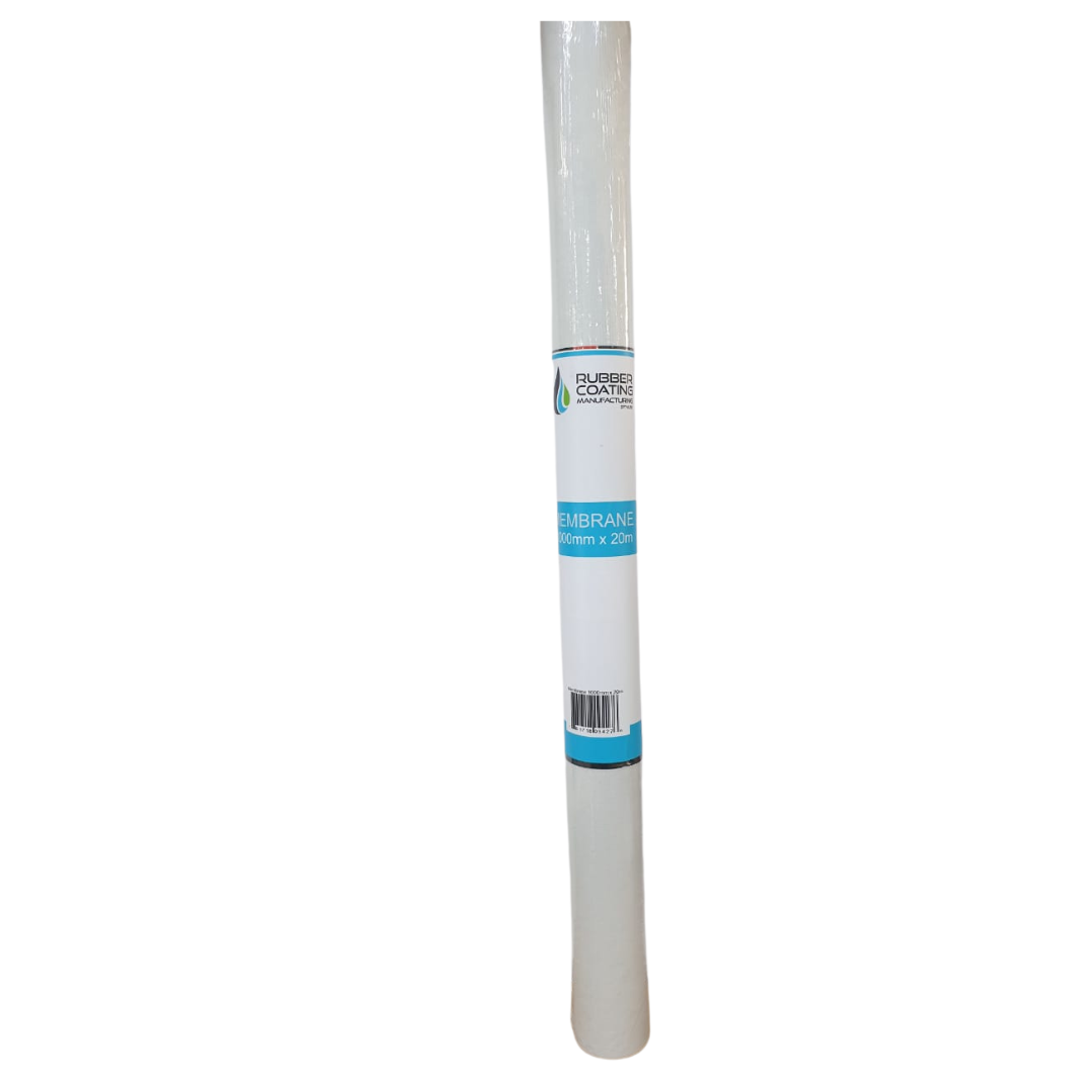 RCM_Membrane_PNG_1000mm_x_20m | Securadeal Roll of White Waterproofing Membrane Labeled membrane 1000mm X 20m from Rubber Coating Manufacturer