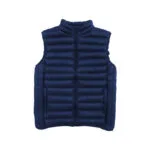 RW0234 | Securadeal Navy Blue Quilted Puffer Vest with a Stand up Collar and Full length Front Zipper on a White Background