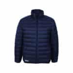 S10290 | Securadeal Navy Blue Quilted Puffer Jacket with a Stand up Collar and Full length Front Zipper