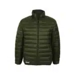 S10294 | Securadeal Olive Green Quilted Puffer Jacket with a Full length Zipper and Stand up Collar