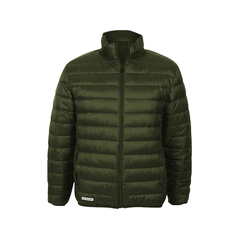 S10294 | Securadeal Olive Green Quilted Puffer Jacket with a Full length Zipper and Stand up Collar