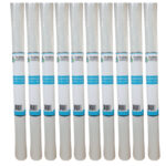 Untitled-1 | Securadeal Row of White Membrane Rolls Standing Upright in a Neat Line with Blue Labels on Each Roll