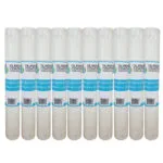 Untitled-1 | Securadeal Row of White Membrane Filter Cartridges Lined Up in a Row Each with Blue Labeling in the Middle of the Image