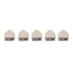 Untitled-1 | Securadeal Five White Wedge shaped Usb Hubs Lined Up in a Row Each with a Usb a Port on the Front