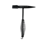 a16b04c2-2b53-4af9-85ce-68403bbc5546 | Securadeal T shaped Metal Corkscrew with a Long Spiraled Shaft Against a Gray Gradient Background