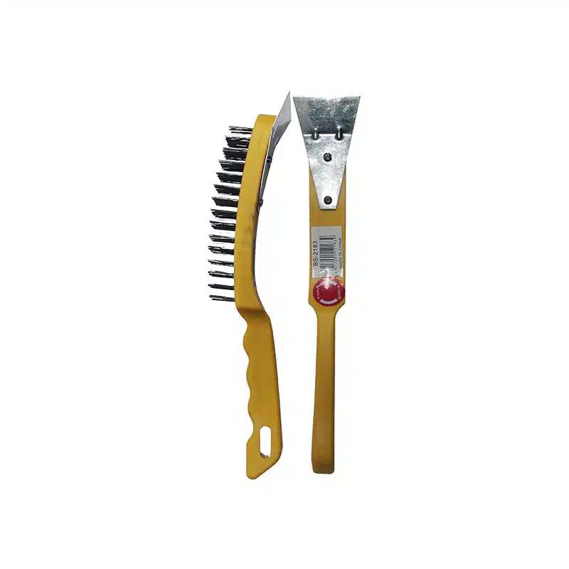 B10216 | Securadeal Yellow Two in one Car Snow Brush with a Bristle Cleaning Head on One Side and an Integrated Ice Scraper on the Other End