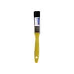Yellow handled Paintbrush with Black Bristles and Powr Brand Label flat Brush to Apply Paint on Surfaces