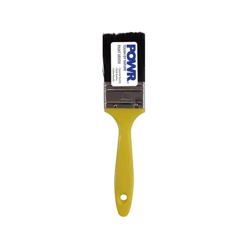 B40465 | Securadeal Yellow handled Paintbrush with Black Bristles and a Metal Ferrule Ready to Paint