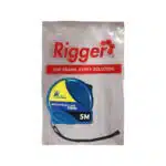 White Package with Red Rigger Logo and a Blue 5m Measuring Tape Image on Front Labeled measuring Tape and 5m