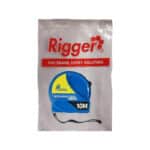 Rigger Measuring Tape in Blue yellow Case 10m on White Background packaging Shown